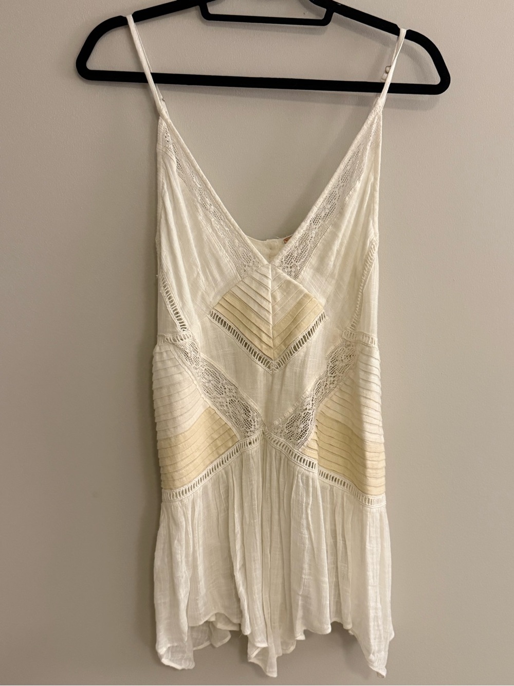 Free People White Crochet Lace Peasant Blouse
